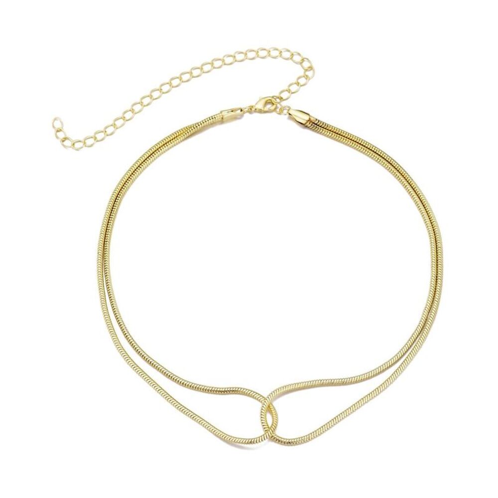 Adornia 14K Plated Interlocking Rope Chain Necklace